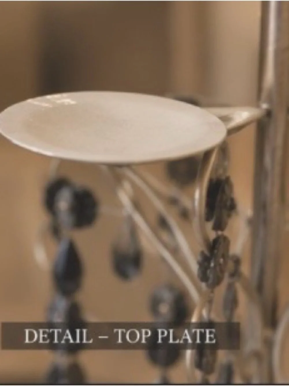 Silver Tiered Candelabra with Black Teardrop Crystals- gorgeous